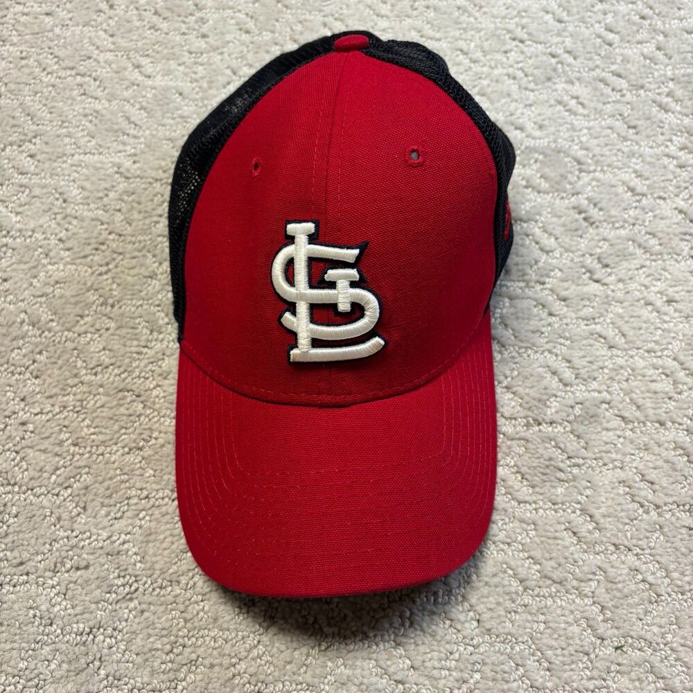 St. Louis Cardinals New Era 39THIRTY Hat S/M Red Black Mesh MLB Baseball Cap